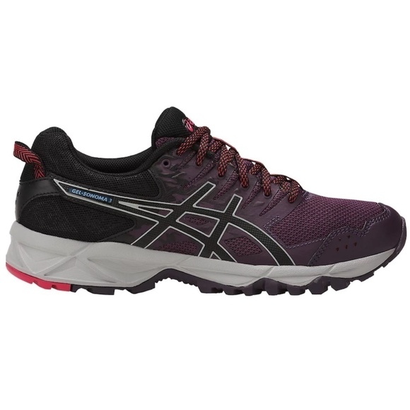 ASICS Gel-Sonoma 3 Trail Running Shoe Sneaker Women’s Purple Black & Gray Size 8 - Picture 1 of 6